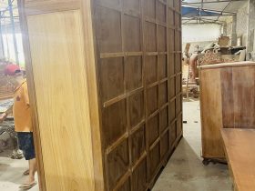 Bản mộc tủ quần áo gỗ gõ đỏ cao cấp 18 mặt hậu của tủ quần áo