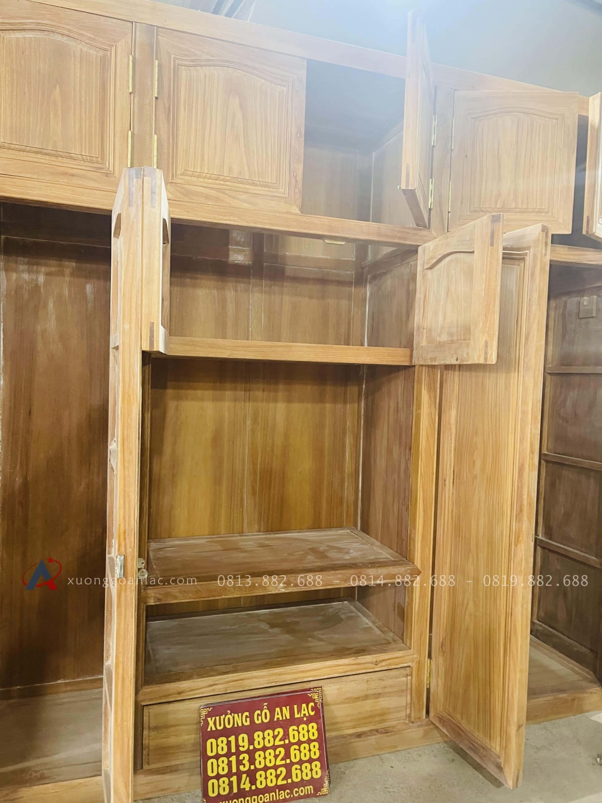 Bản mộc tủ quần áo gỗ gõ đỏ cao cấp 35 Mẫu tủ quần áo cao nhiều tầng