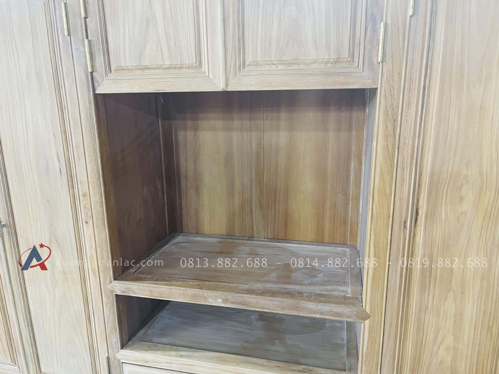 Bản mộc tủ quần áo gỗ gõ đỏ cao cấp 37 khoang tủ không cánh