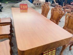 Siêu phẩm bàn ăn nguyên khối chữ nhật 6 ghế louis gỗ gõ đỏ (Cô Tuyết, Đà Nẵng) 16 bàn ăn gỗ gõ nguyên khối