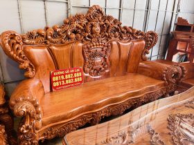 Mẫu bàn ghế hoàng gia nguyên khối 10 món gỗ hương đá (Chú Sang,Lộc Ninh) 26 đoản dài louis hoàng gia nguyên khối đục tỉa thủ công