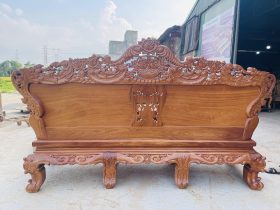 Bộ bàn ghế louis hoàng gia nguyên khối 6 món gỗ gõ đỏ của Chú Minh , Quy Nhơn 26 mặt lưng của đoản dài hoàng gia