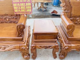 Bộ bàn ghế louis hoàng gia nguyên khối 6 món gỗ gõ đỏ của Chú Minh , Quy Nhơn 30 đôn kẹp hoàng gia gỗ hương đá