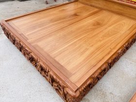 Siêu phẩm giường hoàng gia nguyên khối GAL-16 gỗ gõ đỏ cao cấp (Chị Hạnh, Hà Nội) 23 thiết kế dát phản tấm dày dặn