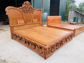 Siêu phẩm giường hoàng gia nguyên khối GAL-16 gỗ gõ đỏ cao cấp (Chị Hạnh, Hà Nội) 14 Mẫu giường ngủ siêu phẩm kích thước lớn