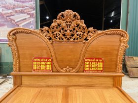 Siêu phẩm giường hoàng gia nguyên khối GAL-16 gỗ gõ đỏ cao cấp (Chị Hạnh, Hà Nội) 18 Thành giường ngủ louis hoàng gia