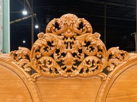 Siêu phẩm giường hoàng gia nguyên khối GAL-16 gỗ gõ đỏ cao cấp (Chị Hạnh, Hà Nội) 19 thiết kế chương liền nguyên khối dày 10p