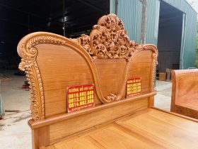 Siêu phẩm giường hoàng gia nguyên khối GAL-16 gỗ gõ đỏ cao cấp (Chị Hạnh, Hà Nội) 21 góc nghiêng của thành giường