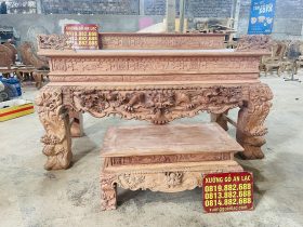 sấp thờ tứ linh gỗ hương đá hoàn thiện mộc
