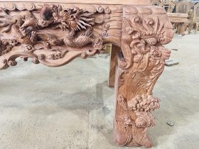 Nguyên mộc sập thờ tứ linh nhị cấp 2m17 giao Bình Thuận 28 chân sập 24 hàng đại