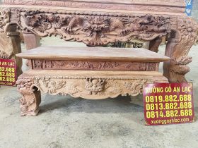 Nguyên mộc sập thờ tứ linh nhị cấp 2m17 giao Bình Thuận 29 bàn cơm đi kèm sập thờ