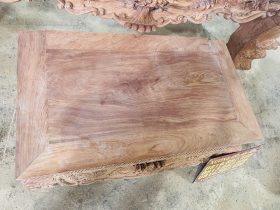 Nguyên mộc sập thờ tứ linh nhị cấp 2m17 giao Bình Thuận 31 mặt bàn cơm khung tranh ván liền