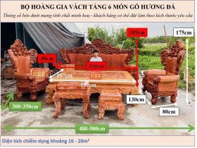 Siêu phẩm bản mộc bàn ghế hoàng gia vách tảng 6 món gỗ hương đá (Anh Thắng,Yên Bái ) 15 Kích thước hoàng gia vách tảng gỗ hương đá 6 món