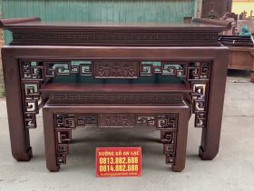 bộ án gian thờ hàng đặt theo thiết kế gỗ hương đá