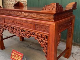 Án gian thờ mẫu như ý dạ thủng 1m97 gỗ gụ Lào chân 12 giao Điện Biên 11 mẫu án gian như ý sang trọng