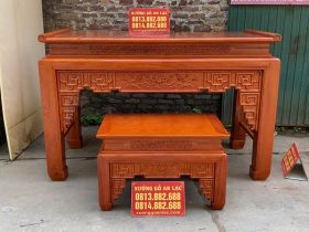mẫu án gian triện sen gỗ hương đá cao cấp