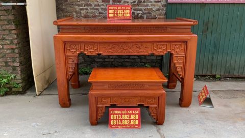 mẫu án gian triện sen gỗ hương đá cao cấp