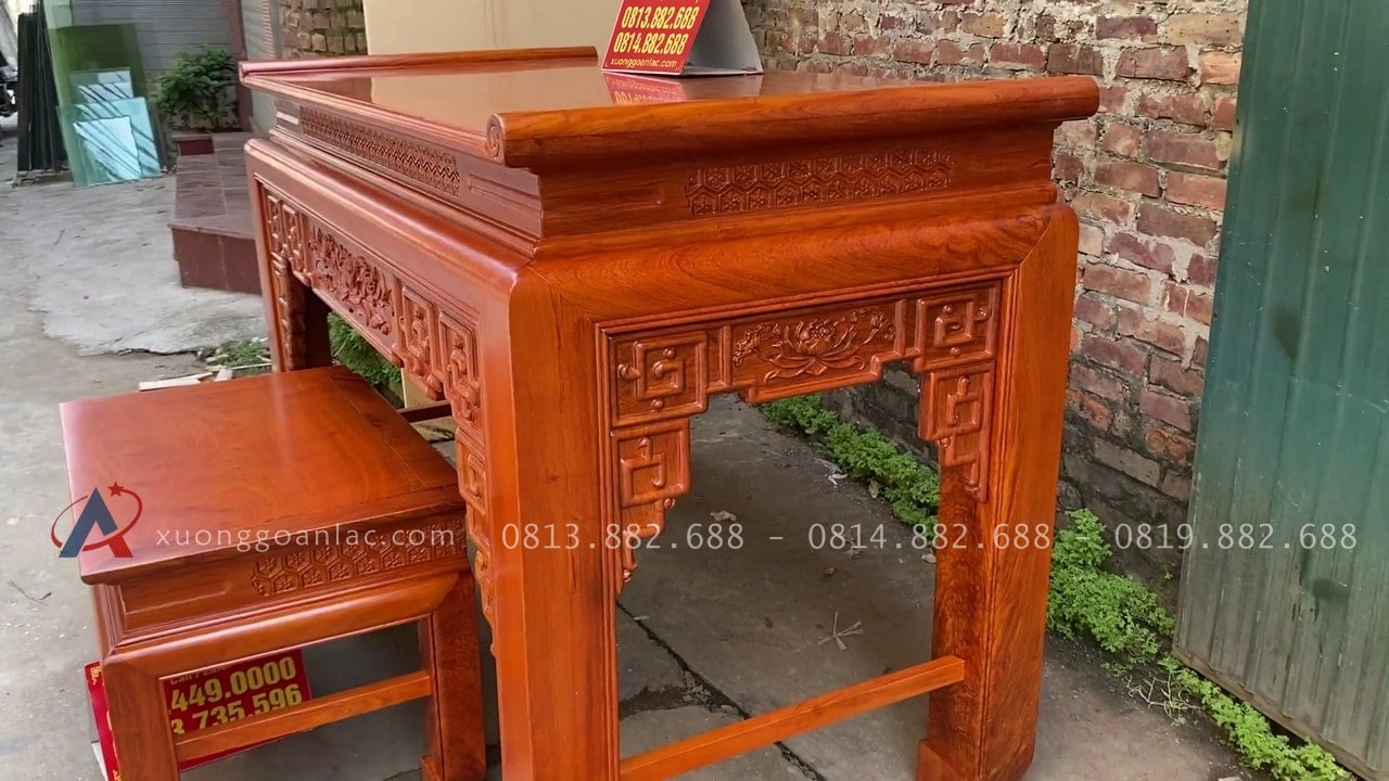 Bộ án gian thờ mẫu Triện Sen 2m17 (Thanh Hóa) 23 Mặt hồi của mẫu án gian