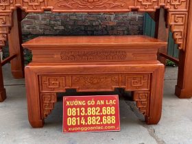Bộ án gian thờ mẫu Triện Sen 2m17 (Thanh Hóa) 16 bàn cơm gỗ hương đá