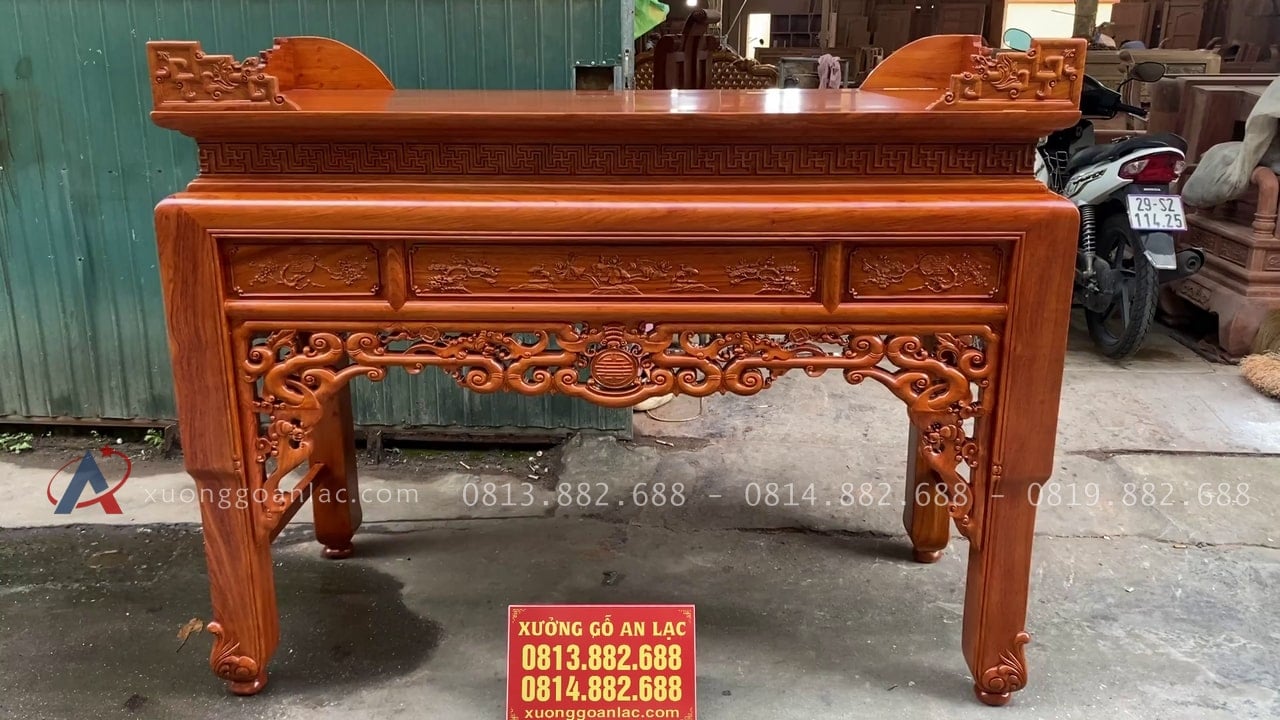 Án gian thờ như ý gỗ 1m75 hương đá chân 12 (Anh Bính - Lai Châu) 19 mẫu án gian như ý hàng cao cấp