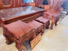 Bàn ghế hoàng gia nguyên khối 10 món gỗ gõ đỏ hàng vip (Anh Kiệt, Thanh Hoá ) 31 đôn kẹp và đôn ngồi gỗ gõ dỏ