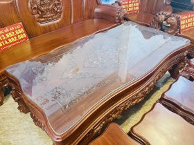 Bàn ghế hoàng gia nguyên khối 10 món gỗ gõ đỏ hàng vip (Anh Kiệt, Thanh Hoá ) 18 bàn trà gỗ gõ đỏ nguyên khối