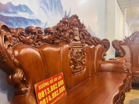Bàn ghế hoàng gia nguyên khối 10 món gỗ gõ đỏ hàng vip (Anh Kiệt, Thanh Hoá ) 21 vách đoản trường cao vô cùng hoành tráng