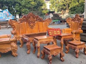 bàn ghế louis hoàng gia 8 món