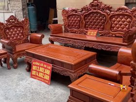 bàn ghế louis hoàng gia chân 12 gỗ hương đá cao cấp