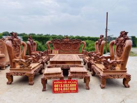 bàn ghế minh quốc nghê 10 món gỗ hương đá