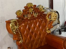 vách ghế đơn louis dát vàng