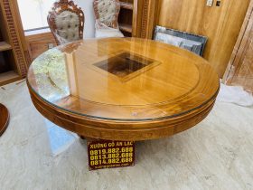 Bàn giao hoàn tất bộ bàn ăn tròn 10 ghế louis bọc đệm gỗ gõ đỏ (Anh Bắc, Hà Nội) 11 mẫu bàn ăn tròn rộng rãi
