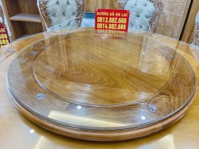 Bàn giao hoàn tất bộ bàn ăn tròn 10 ghế louis bọc đệm gỗ gõ đỏ (Anh Bắc, Hà Nội) 13 thiết kế mặt mâm xoay đường kính 1m