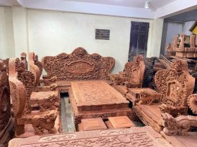 mẫu bàn ghế cửu long bát mã