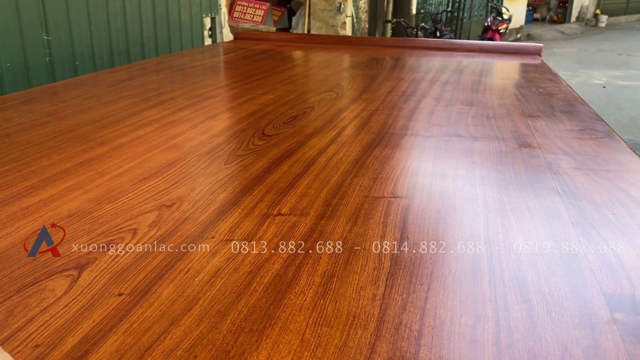 Bộ án gian mẫu Triện Sen 2m17 gỗ hương đá giao Ninh Hiệp 24 mặt án gian khung tranh ván liền 1 lá