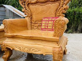 Bộ bàn ghế hoàng gia louis 10 món gỗ gõ đỏ ( Chú Quyền, Bình Định) 25 ghế louis hoàng gia đục họa tiết tinh xảo