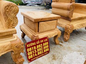 Bộ bàn ghế hoàng gia louis 10 món gỗ gõ đỏ ( Chú Quyền, Bình Định) 27 đôn kẹp gỗ gõ đỏ