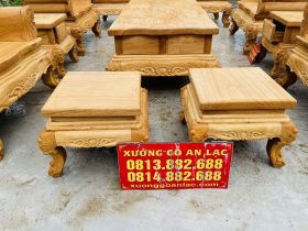 Bộ bàn ghế hoàng gia louis 10 món gỗ gõ đỏ ( Chú Quyền, Bình Định) 29 đôn ngồi gỗ gõ đỏ