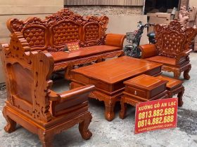 bàn ghế louis hoàng gia gỗ gõ đỏ