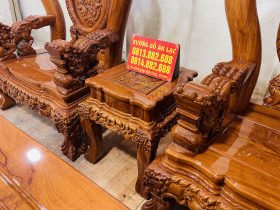 đôn kẹp gỗ hương đá đục tay tinh xảo