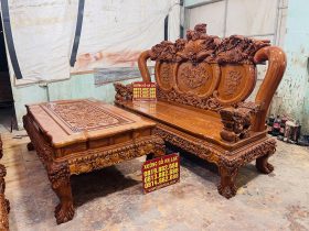 bàn ghế minh quốc nghê đỉnh gỗ hương đá hàng tuyển