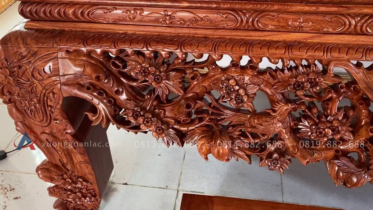 Bộ sập thờ Mai Điểu 2m17 chân 24 (Phố Thắng - Bắc Giang) 13 mẫu sập mai điều chân 24