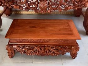 Bộ sập thờ Mai Điểu 2m17 chân 24 (Phố Thắng - Bắc Giang) 10 bàn cơm gỗ hương đá