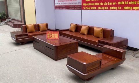 sofa zito chân chếch liền yếm gỗ hương đá hiện đại