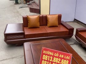 mẫu ghế đơn gỗ hương kèm đệm da