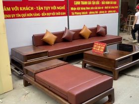 mẫu sofa hiện đại gỗ óc chó