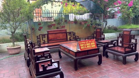 bàn ghế sơn tủy gỗ trắc mặt bông sần quý hiếm