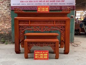 cặp án gian thờ gỗ hương đá