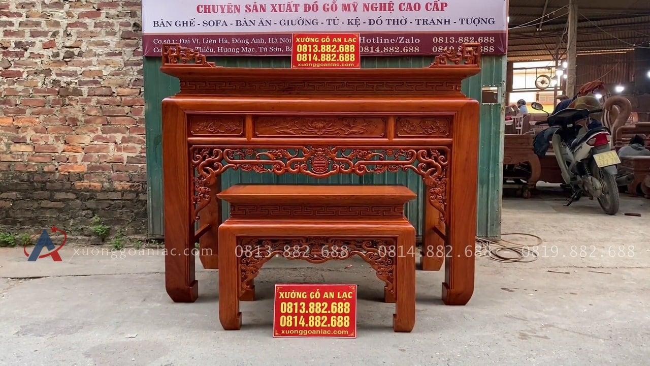 Cặp án gian thờ gỗ hương đá cao cấp 22 cặp án gian thờ gỗ hương đá