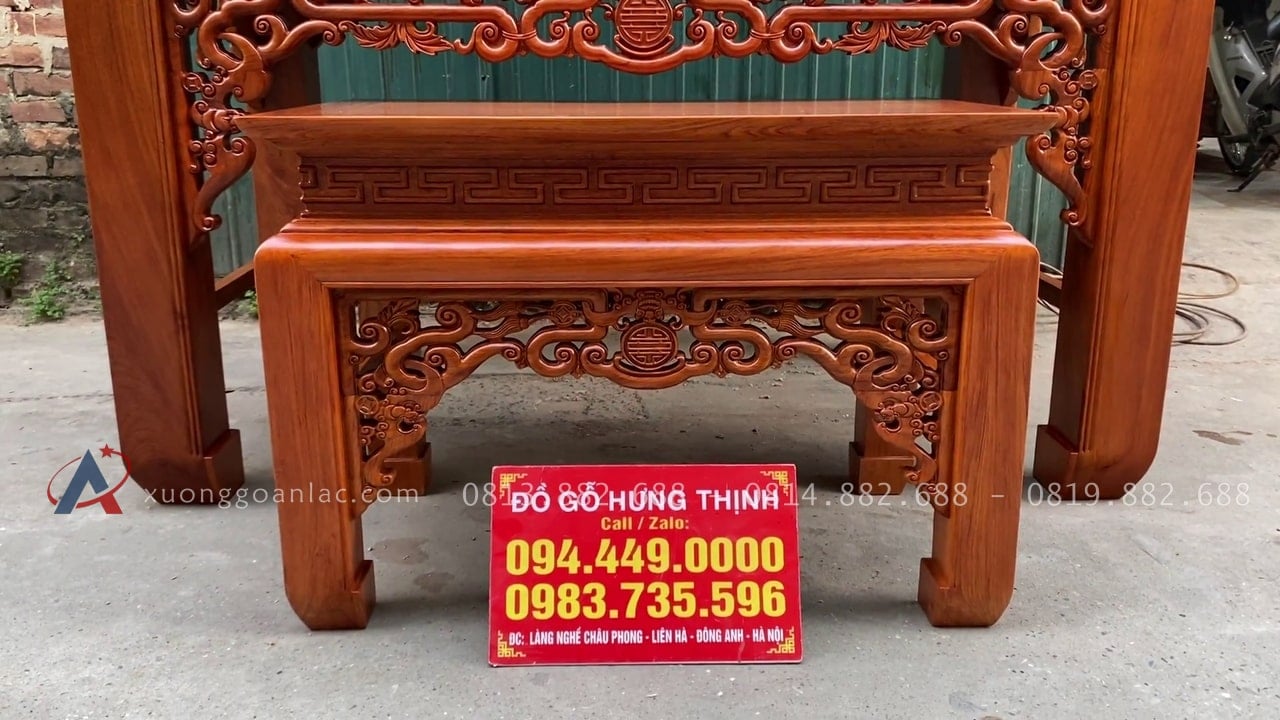 Cặp án gian thờ gỗ hương đá cao cấp 31 mẫu bàn con gỗ hương đá